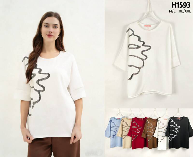 Bluzki damskie Roz M/L-XL-2XL, Mix Kolor Paczka 12 szt